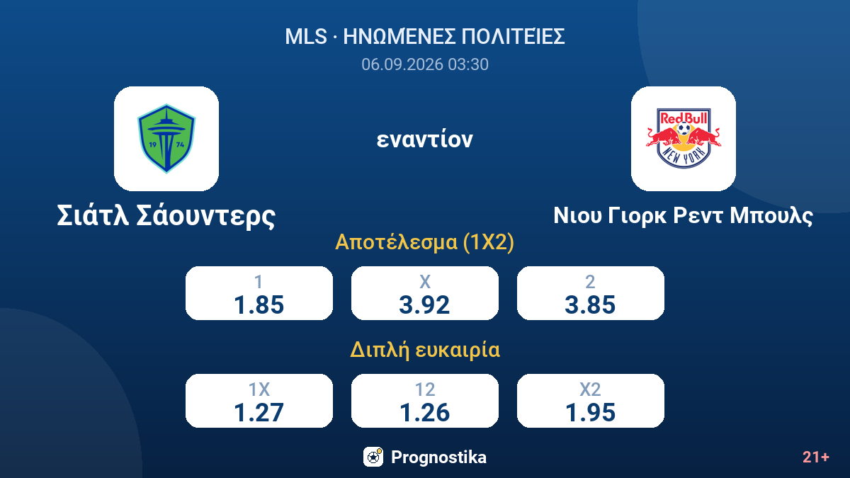 Σιάτλ Σάουντερς - Νιου Γιορκ Ρεντ Μπουλς — αποδόσεις