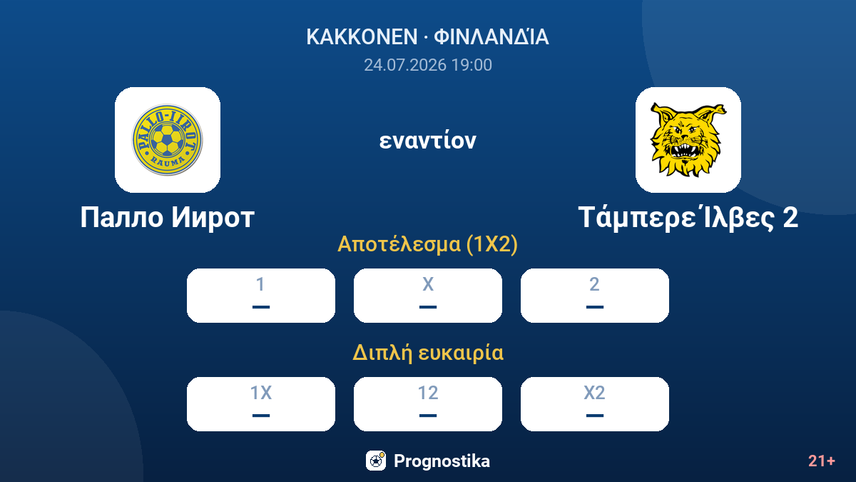 Πάλλο Ίιροτ - Τάμπερε Ίλβες 2 — αποδόσεις