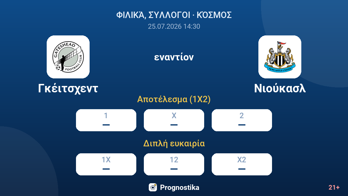 Γκέιτσχεντ - Νιούκασλ — αποδόσεις