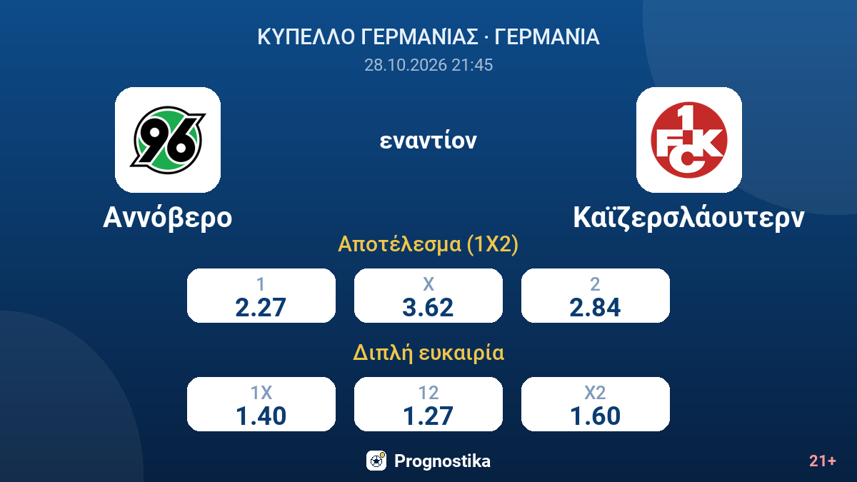 Αννόβερο - Καϊζερσλάουτερν — αποδόσεις