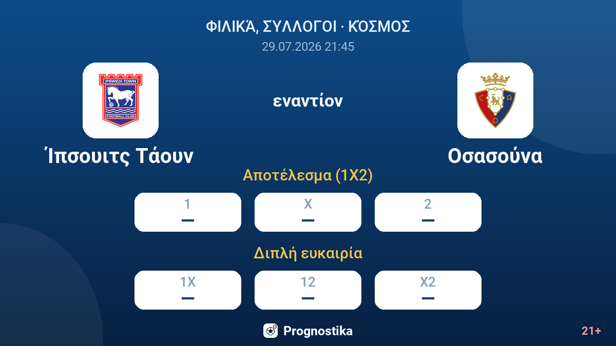 Ίπσουιτς Τάουν - Οσασούνα — αποδόσεις