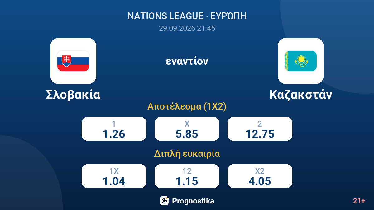 Σλοβακία - Καζακστάν — αποδόσεις