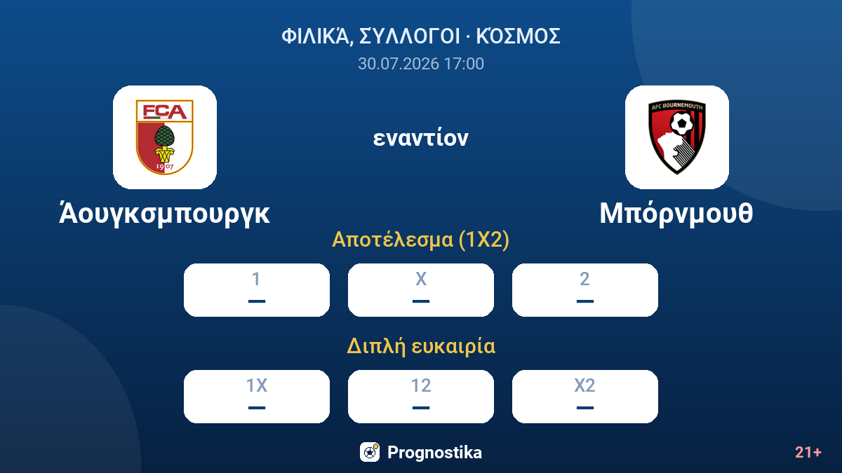 Άουγκσμπουργκ - Μπόρνμουθ — αποδόσεις