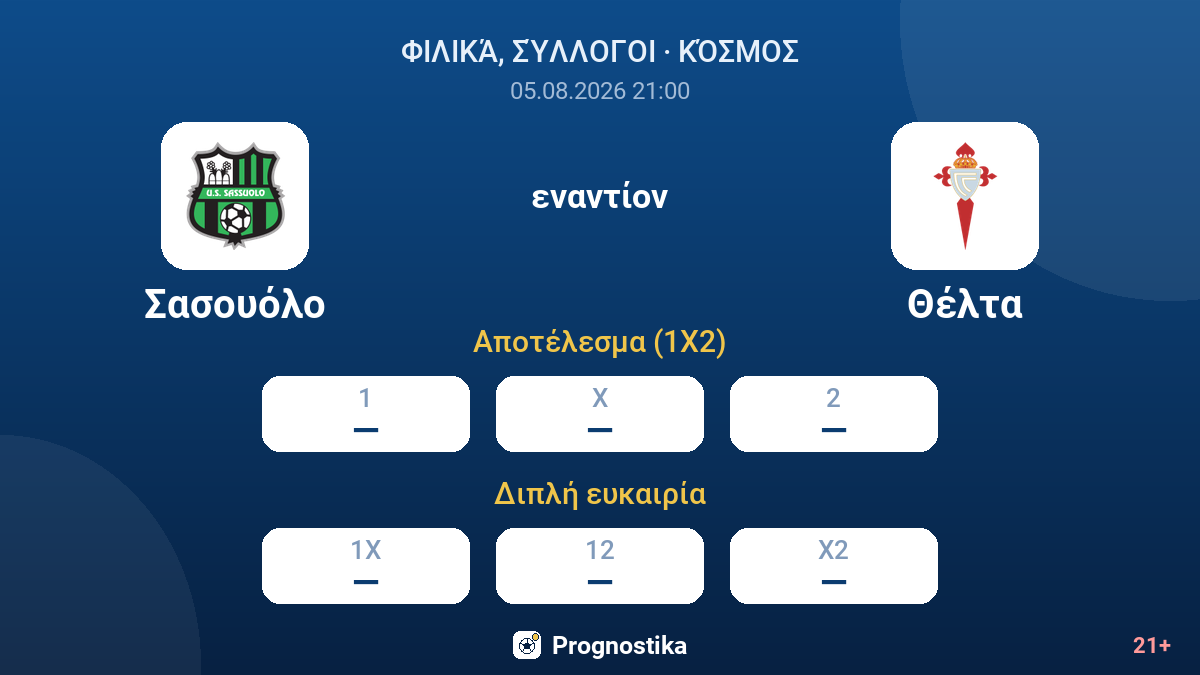 Σασουόλο - Θέλτα — αποδόσεις